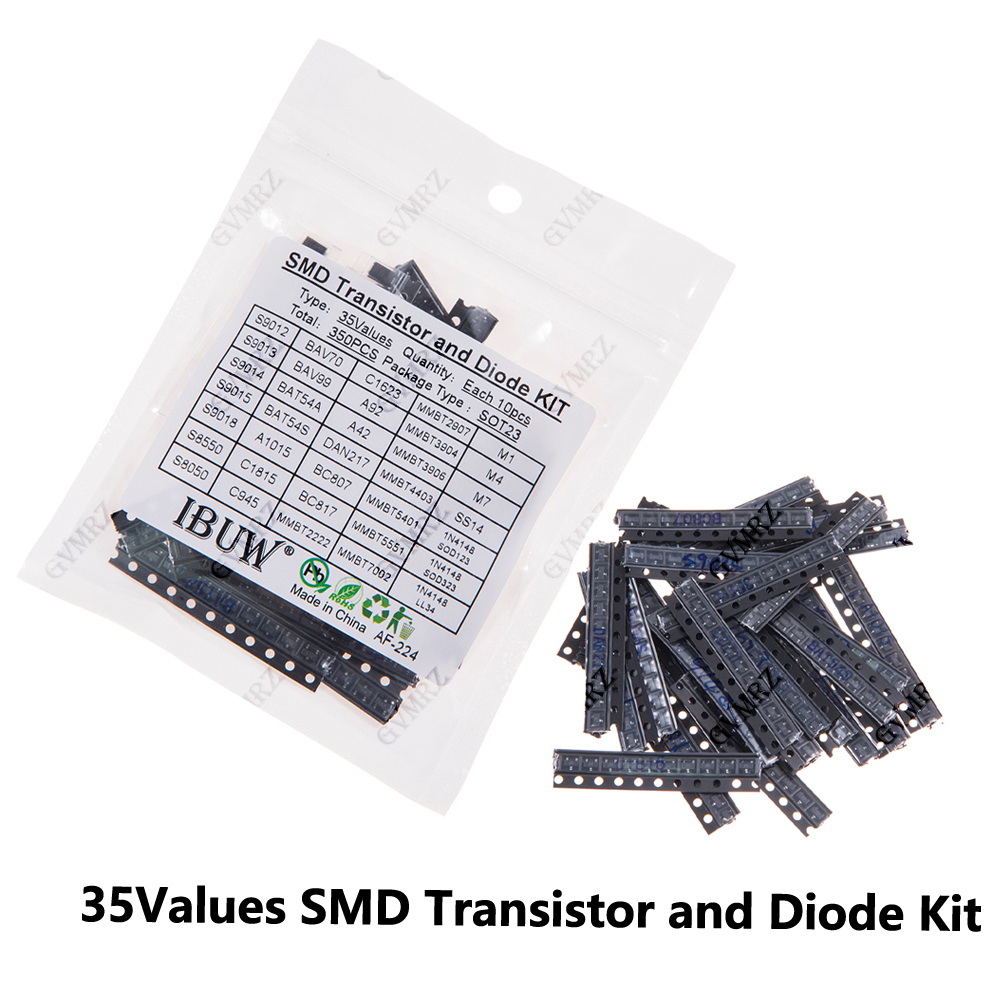 Diy Electronics Com - 350PCS 35 waarden SMD-transistor- en diodekit