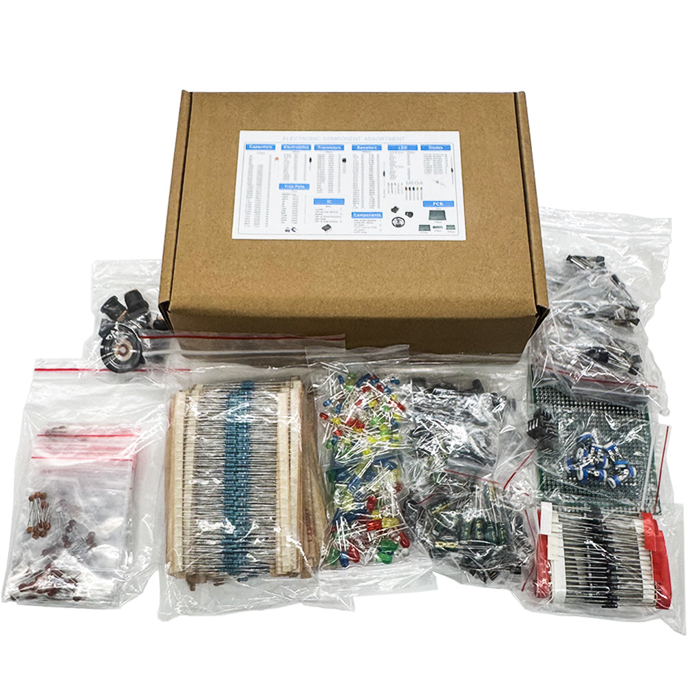 Diy Electronics Com - 1900 stuks elektronische componentenkit: condensatoren, weerstanden,