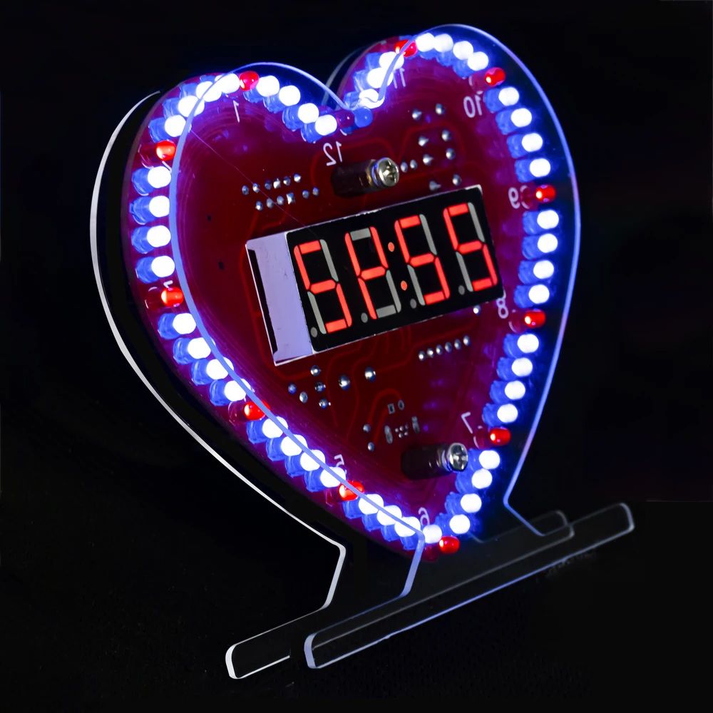 Diy Electronics Com - DIY elektronische kit Multifunctionele hartvormige LED-klok