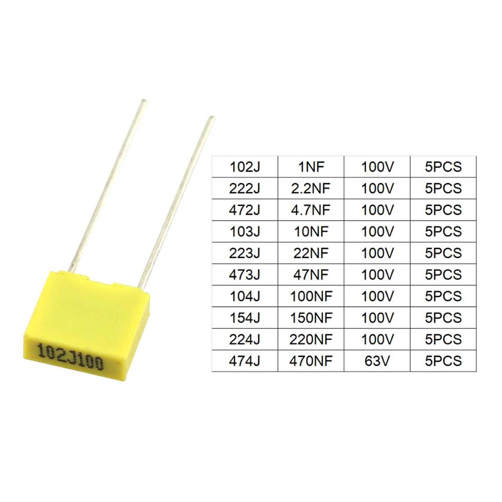 50 Stks/partij 10 Waarde Polyp - Capacitor Kit Assortment recensie en prijs