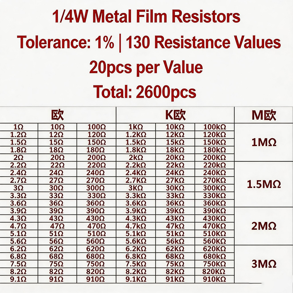 2600 stuks metaalfilmweerstand - Diy Electronics Com recensie en prijs